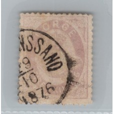 NORUEGA CLASICO 1871 Yv. 19 RARO SELLO 65 EUROS !!